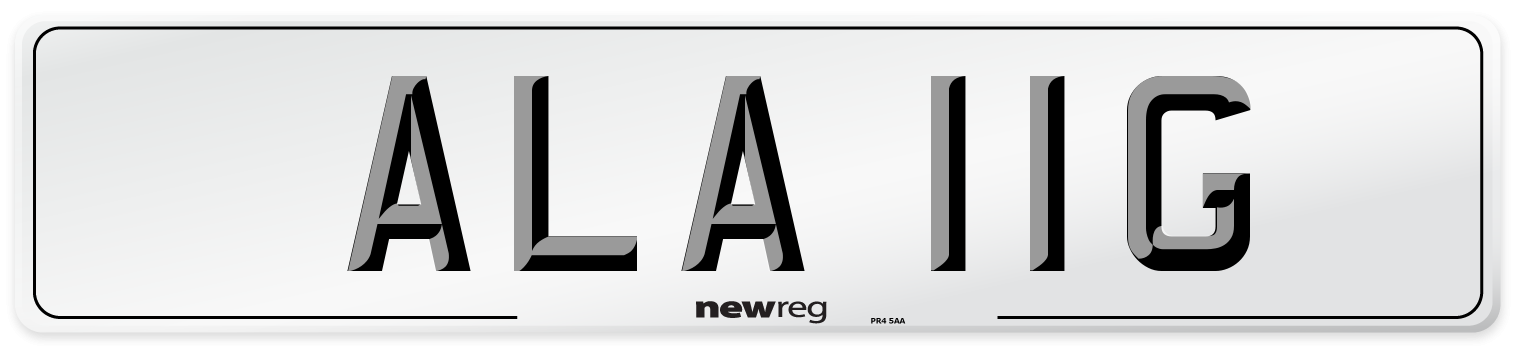 ALA 11G Number Plate from New Reg